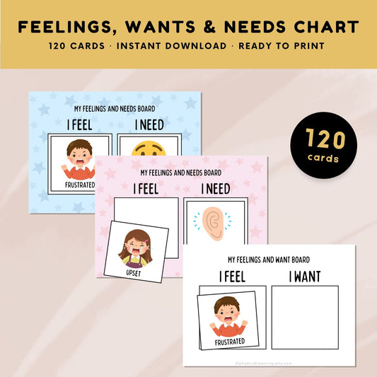 120 I Feel I Want I Need Visual Coping Skills Chart