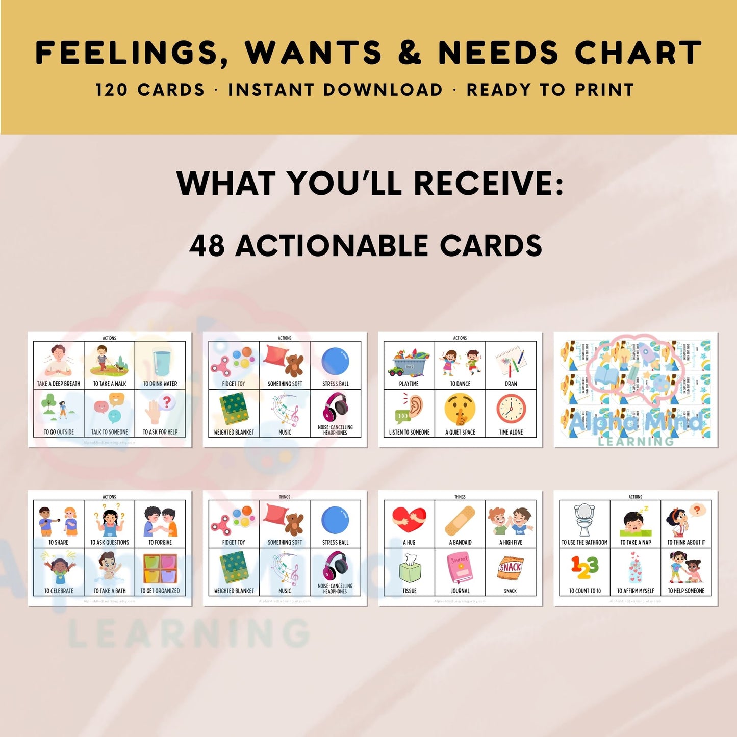 120 I Feel I Want I Need Visual Coping Skills Chart