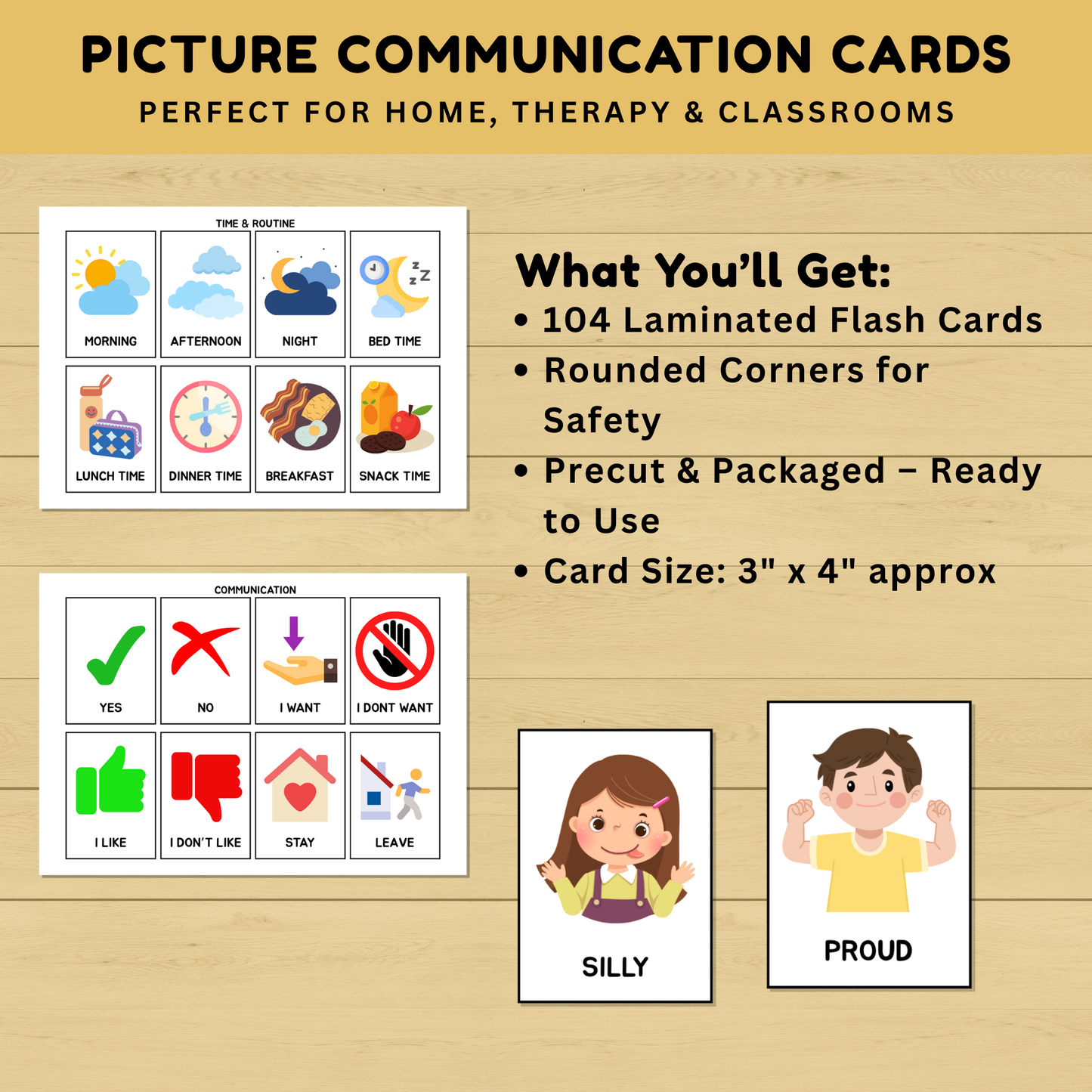 104 Laminated Non Verbal Communication Cards