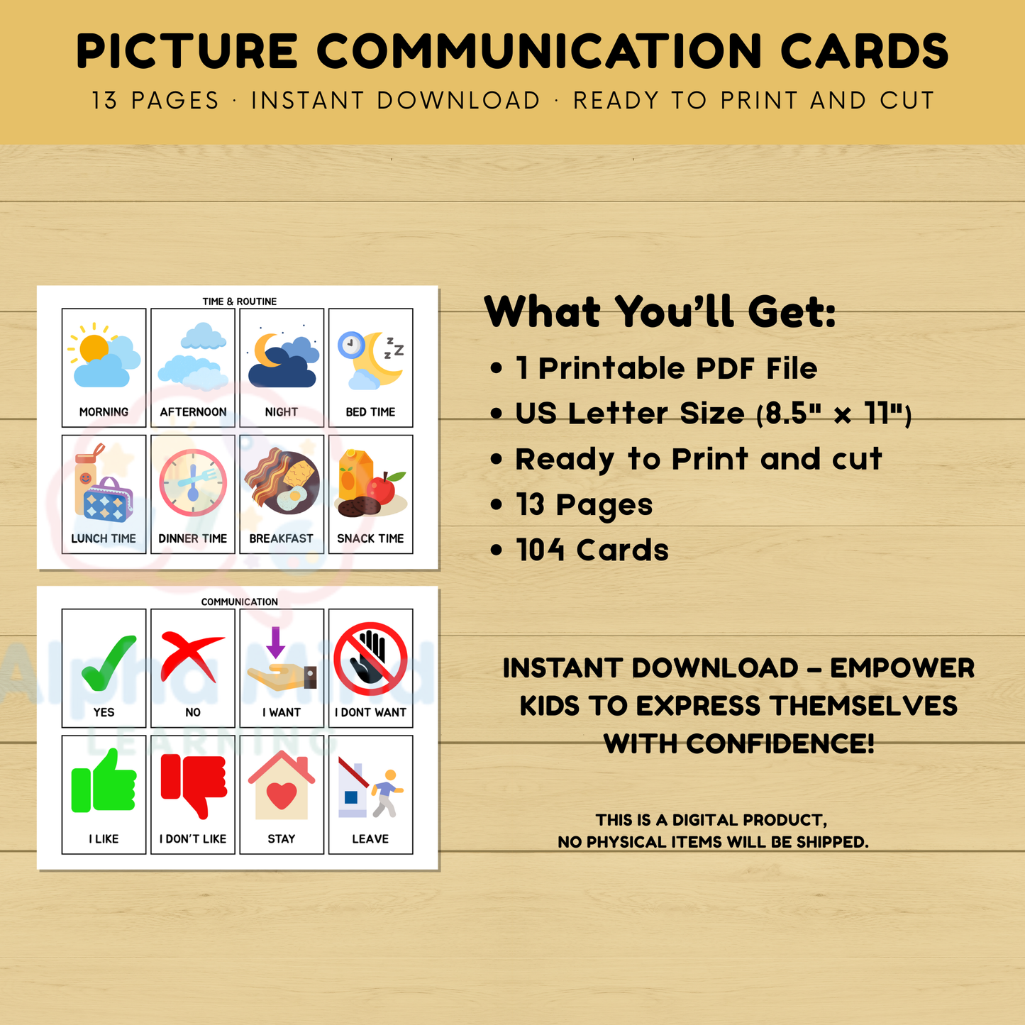 104 Printable Picture Communication Cards